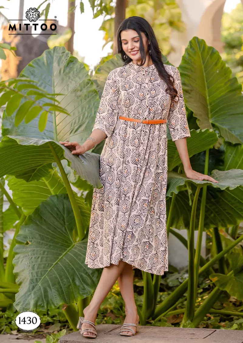 Belt Vol 18 By Mittoo Rayon Printed Party Wear Kurtis Wholesale Price